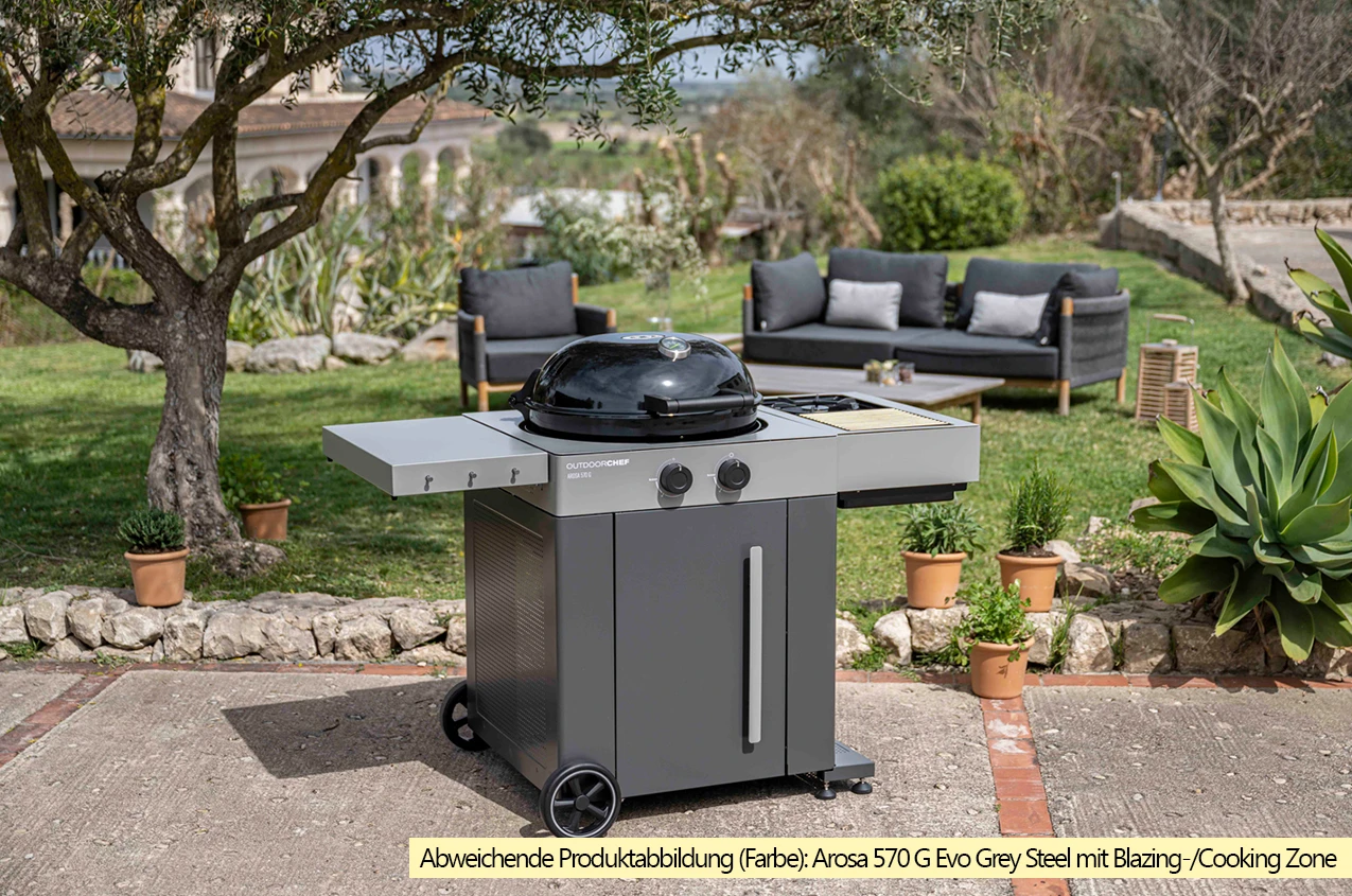 Outdoorchef Gas Kugelgrill Arosa 570 G Evo Black Style - Inkl. Blazing-/Cooking Zone Kit Plus Und Plancha 18 Outdoorchef Gas Kugelgrill Arosa 570 G Evo Black Style - Inkl. Blazing-/Cooking Zone Kit Plus Und Plancha – Bild 16